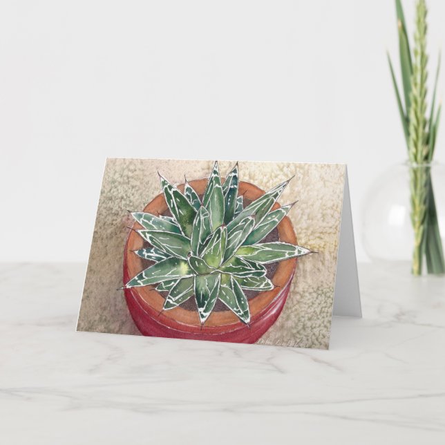 Succulent Agave victoriae reginae Grußkarte Karte (Vorderseite)