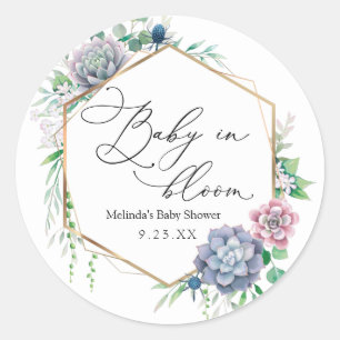 Succulent Baby in Bloom Pflanze Gefallen Liebesmar Runder Aufkleber