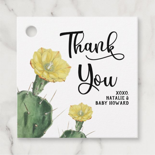 Succulent Baby Showmarke Geschenkanhänger (Vorderseite)