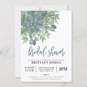 Succulent Bouquet Bridal Dusche Einladung