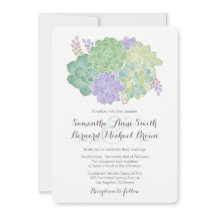 Succulent Bouquet Elegante Hochzeit Einladung