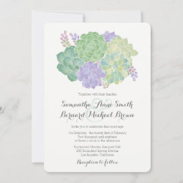 Succulent Bouquet Elegante Hochzeit Einladung