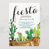 Succulent Cactus Fiesta Baby Shower Einladung