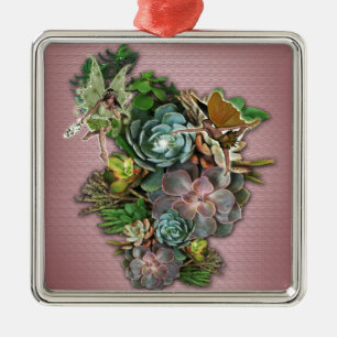 Succulent displays ornament aus metall