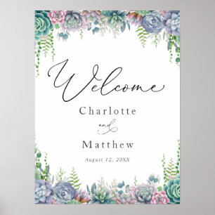 Succulent et verdure Affiche de bienvenue Mariage
