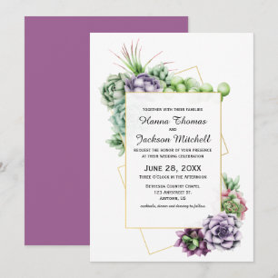 Succulent Faire-part de mariage botanique du déser