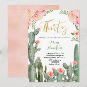 Succulent Floral Invitation du 30e anniversaire