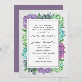 Succulent Florals Wedding Einladung | Lavendel