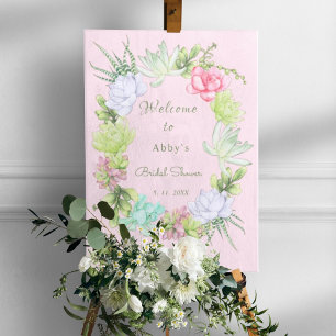 Succulent Greenerity Wreath Brautparty Willkommen Poster