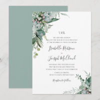 Succulent Greenery Sage Green Monogram Wedding