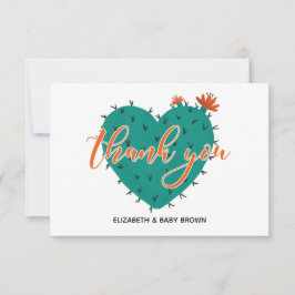 Succulent Heart BabyShower Flat Vielen Dank Dankeskarte