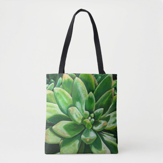 Succulent im Grün Tasche (Vorderseite)