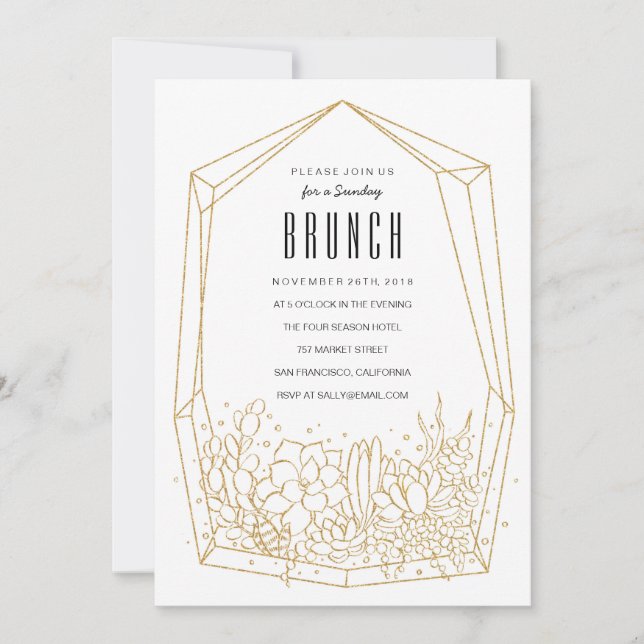 Succulent Terrarium Brunch / Invitation de fête (Devant)