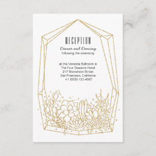 Succulent Terrarium Carte de réception de mariage