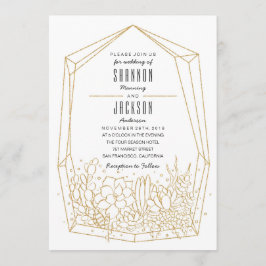 Succulent Terrarium Wedding Einladung