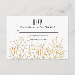 Succulent Terrarium Wedding RSVP Card Karte