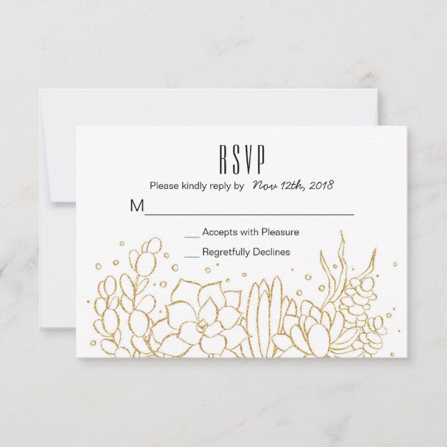 Succulent Terrarium Wedding RSVP Card Karte (Vorderseite)