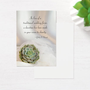 Succulent vert sur blanc Mariage Charité favorise