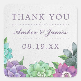 Succulent Wedding Danke Stickers | Lavendel