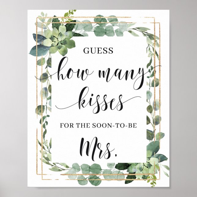 Succulent Wie viele Küsse für die bald zu untersch Poster (Vorne)