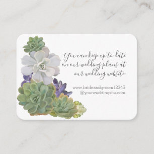 Succulent Wooden Western Boho Wedding Website Card Begleitkarte