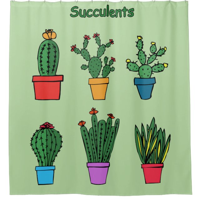 Succulents #1 duschvorhang (Vorderseite)