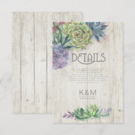 Succulents and Rustic Wood details Insert ID515 Einladung