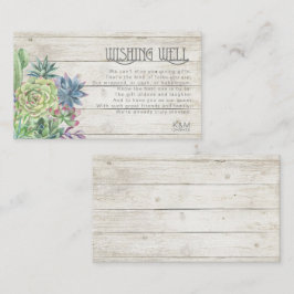 Succulents and Rustic Wood Wishing Well V3 ID515 Begleitkarte