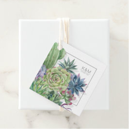 Succulents and Sparkle Wedding Green ID515 Geschenkanhänger