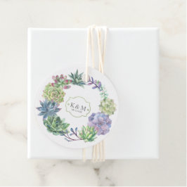 Succulents and Sparkle Wedding Wreath ID515 Geschenkanhänger