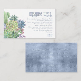 Succulents and Sparkle Wishing Well V1 Blue ID515 Begleitkarte