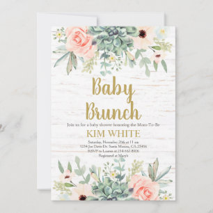 Succulents Bébé Brunch invitation
