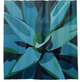 Succulents Blue Agave Cactus succulents Duschvorhang