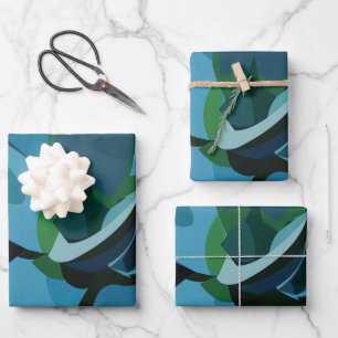 Succulents Blue Agave Cactus succulents Geschenkpapier Set