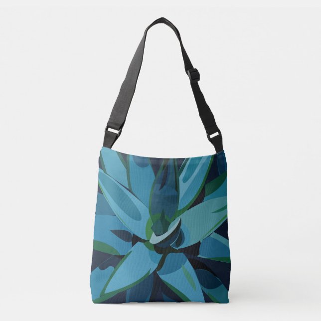 Succulents Blue Agave Cactus succulents Tragetaschen Mit Langen Trägern (Vorderseite)