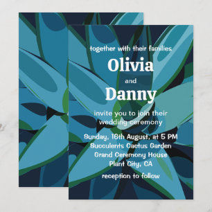 Succulents Blue Agave Cactus succulents Wedding Einladung