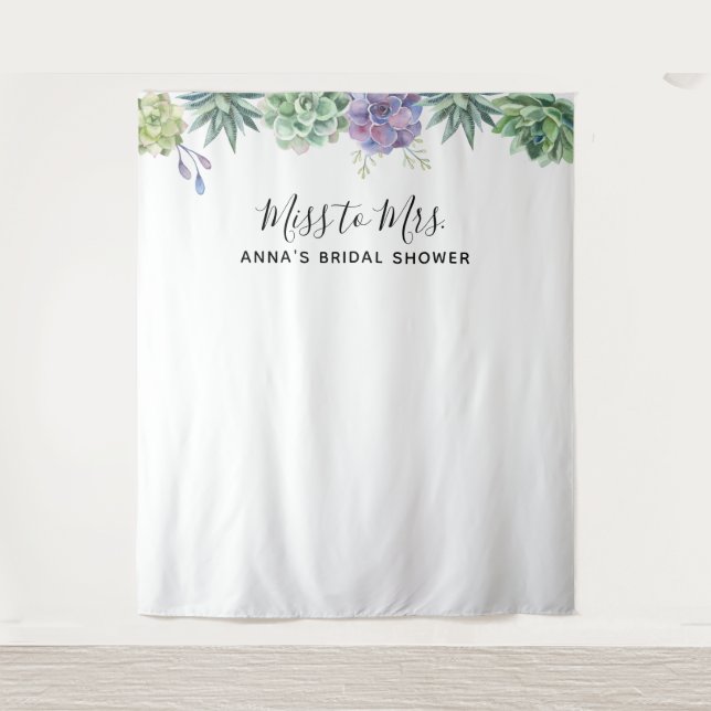 Succulents Brautparty Backdop Wandteppich (Vorderseite)