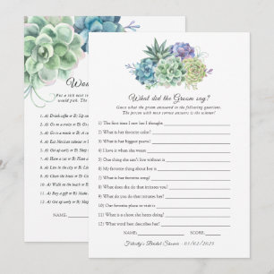 Succulents Brautparty Game Einladung