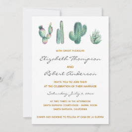 Succulents Cactus Wedding Modern Elegante Chic Einladung
