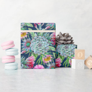 Succulents Echeveria Cactus Blume Pattern Geschenkpapier