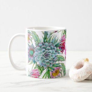 Succulents Echeveria Cactus Blume Pattern Kaffeetasse