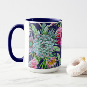 Succulents Echeveria Cactus Blume Pattern Tasse