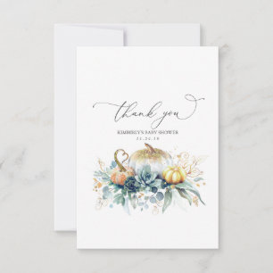 Succulents et Baby shower Citrouille Merci