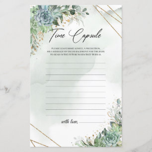 Succulents eucalyptus gold frame Time Kapsel