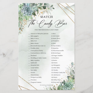 Succulents eucalyptus gold Matte The Candy Bar