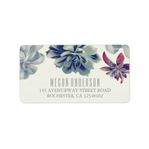 Succulents Floral Elegante Hochzeit Adressaufkleber