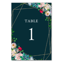 Succulents & Gold Chic Wedding Program Tischnummer