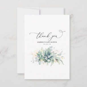 Succulents Gold Greenery Baby shower Merci