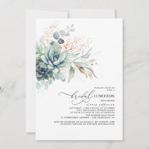 Succulents Greenery Elegante Blätter Einladung