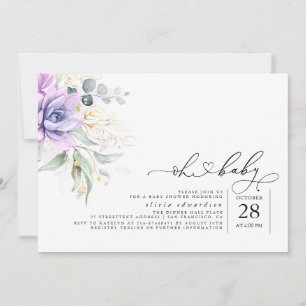 Succulents Greenery Oh Baby Dusche Einladung